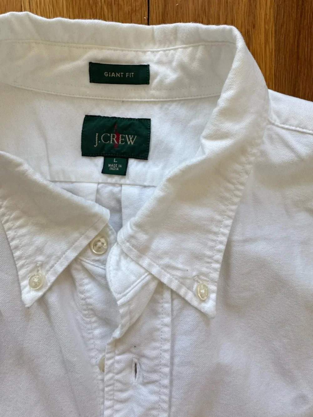 J. Crew White Button-Down Oxford Shirt